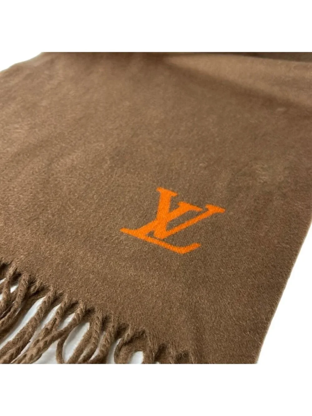 Louis Vuitton Scarf Light Brown Cashmere